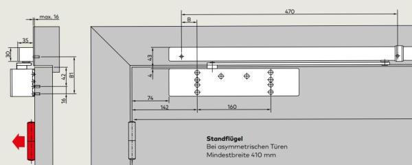 Dormakaba Gleitsch. GSR-EMF-2 XEA VL für TS 98